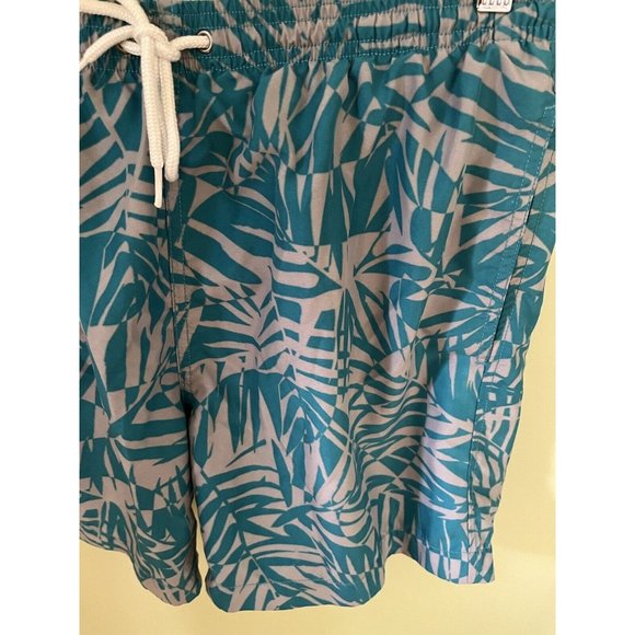 Surf & Swim Co Men's Trunks Swim Trunks with Lining Turquoise/Gray Size Medium - Picture 3 of 6